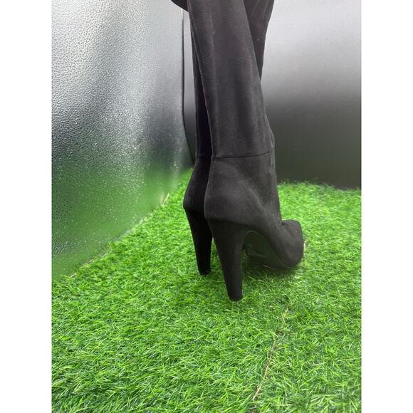 Charolette Russe- Black- Suede- Over the Knee Heeled Boots - Size 8W - Picture 7 of 9